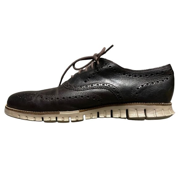Cole Haan Zerogrand.os Dark Brown Full Brogue Wingtip Oxford Shoes Mens Size 12M - Picture 3 of 12